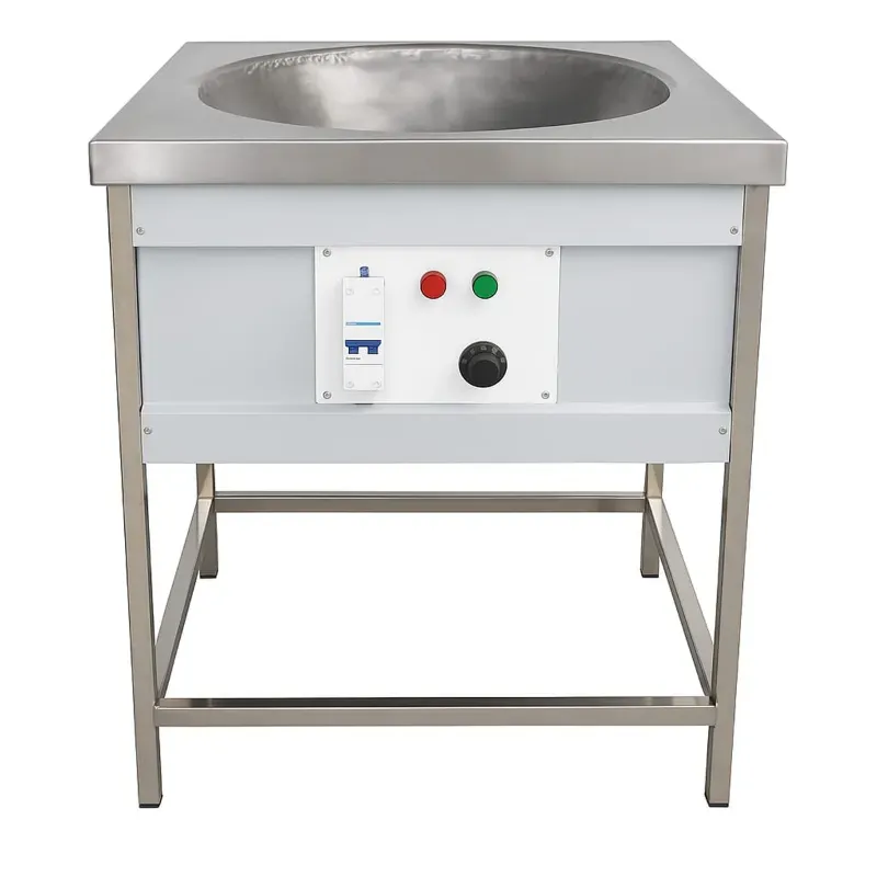 Electric 22 Inch Square Kadhai with MCB Feature, Stainless Steel Body