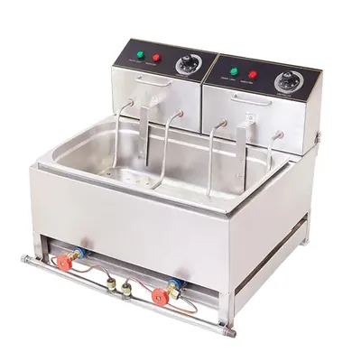 SS Electric & Gas 16 Litre Deep Fryer For Bulk Frying for Restaurant, Kitchen and commercial Use