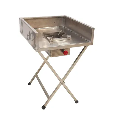GBE 24 x 24 x 32 Inch (60.96 x 60.96 x 81.28 Cm) Stainless Steel Folding Single Burner Gas Bhatti