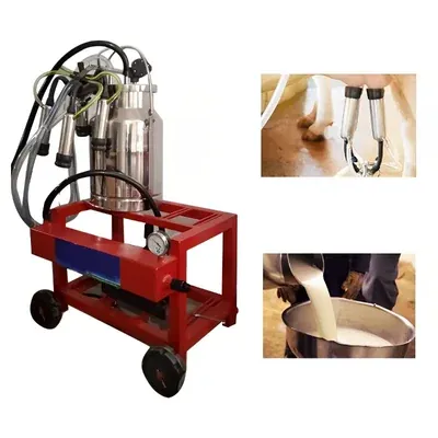 Commercial 1 HP Trolley Type 26 Litre Single Bucket Milking Machine, 60 PPM