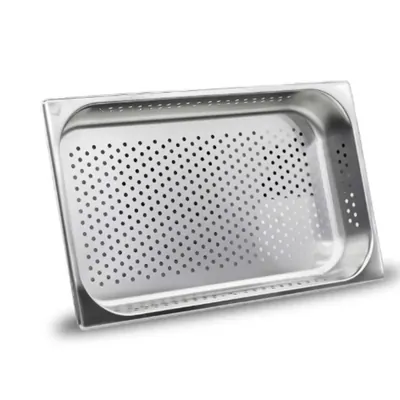 Malabar Perforated SS Gn Pan 6 mm Hole Pan, Perforated Gastronorm Pan (1/1 65 mm) (Pack of 2)