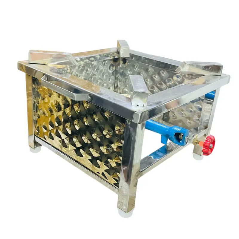 16 x 16 Inch Golden Bhatti Gas Stove With Stainless Steel Body