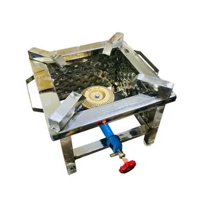 12 x 12 Inch Golden gas stove with Stainless Steel Body