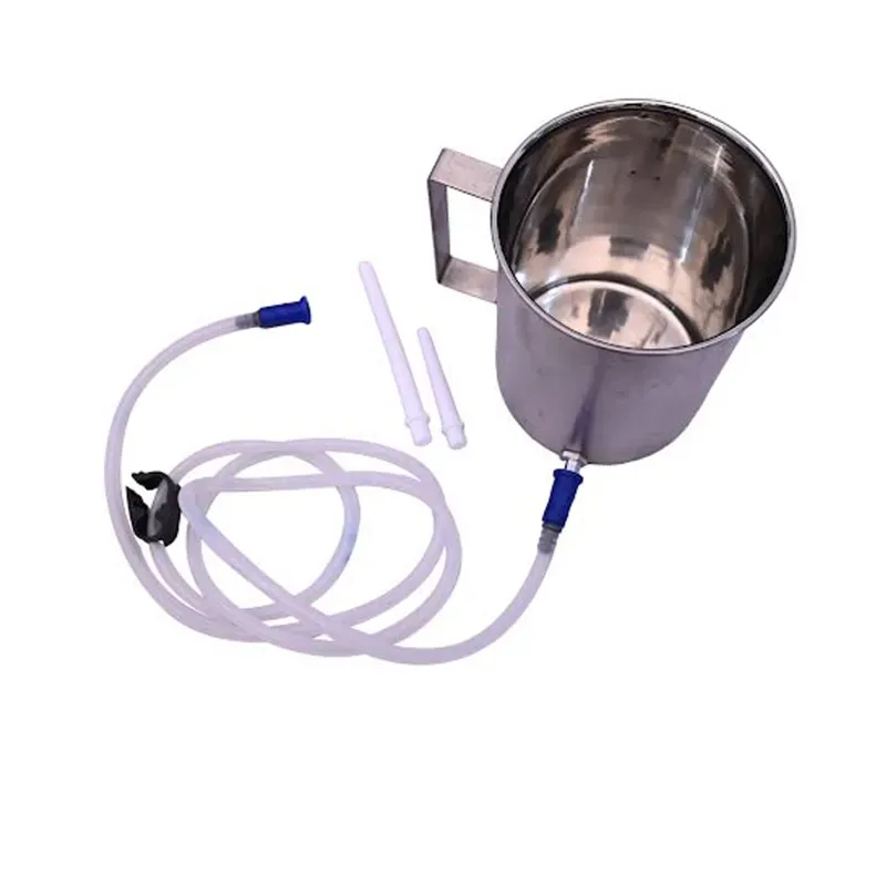 Stainless Steel Irrigator 1500 ml Douche Can With 150 cm Long Tube and 3 Fitting Set (Model No- SI-5)