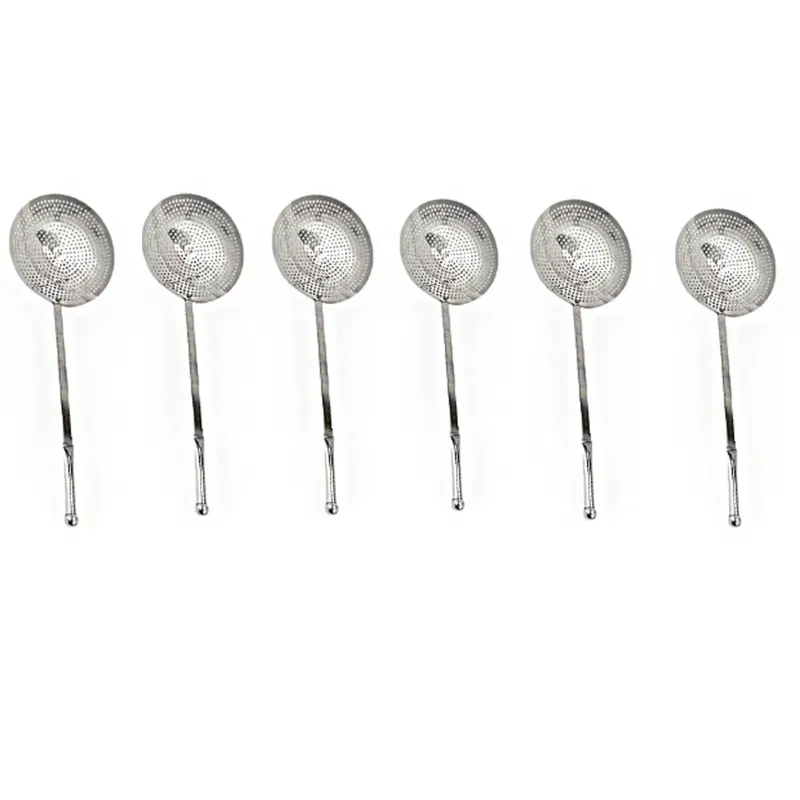 Mira Steels Steel Pack of 6 Jhara with 8 Inch Dia Size and Stainless Steel Body for Industrial Food Processing