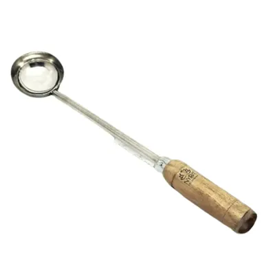 Mira Steels 5 No 4 Inch Dia Ladle with Wooden Handle (Pack of 6)