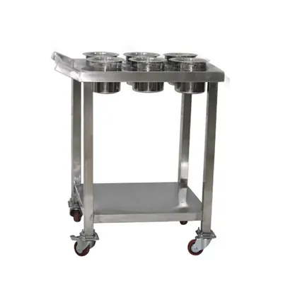 90 x 60 x 85 cm 6 Pot Stainless Steel Masala Trolley With Undershelf