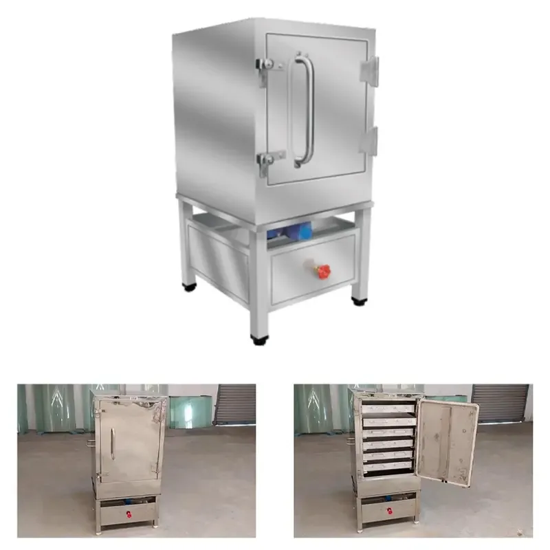 Heavy Duty 6 Tray Stainless Steel Gas Operated Nylon Khaman Machine