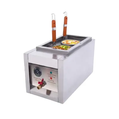 Commercial Stainless Steel 2 Pot Pasta Boiler and Cooker with 2000 W Power for Restaurant and Kitchen Use