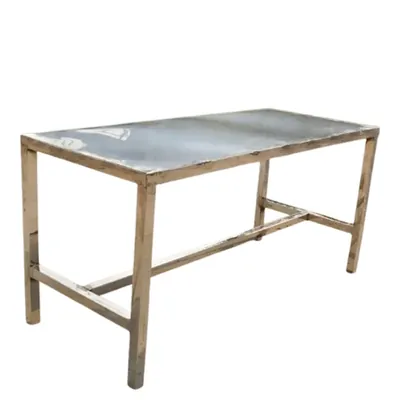 36 Inch Rectangular Working Table, Stainless Steel Body for Multipurpose Uses