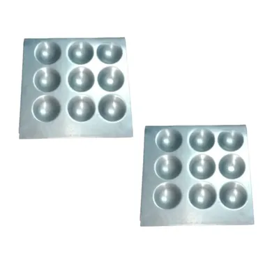 12 x 12 Inch 9 Cavity Regular Idli Tray, With Stainless Steel 202 (Pack of 2)