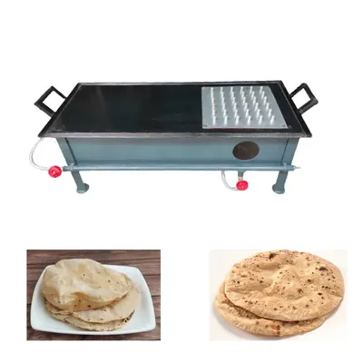 SS 36 x 24 x 12 Inch Gas Operated Heavy Duty Roti Making Tawa for Multipurpose Use