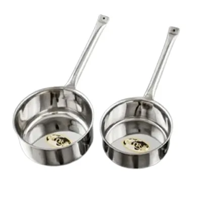 Mira Steels Steel (Pack of 2) 9 x 4.5 Inch Saucepan (Model No, SPN09) With Stainless steel Body