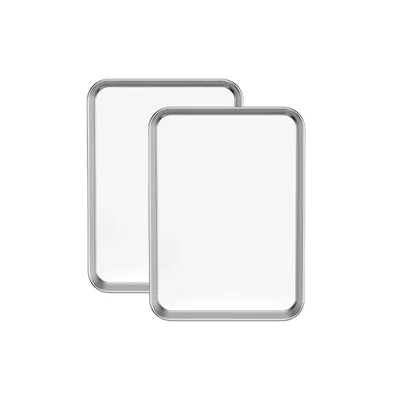 Stainless Steel (Pack of 2) 12 x 9 Inch Shallow Tray