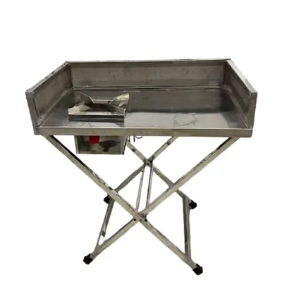 Gurubhai 45 x 24 x 32 Inch SS Folding Single Burner Gas Bhatti With Space and 6 Inch Foldable Backsplash