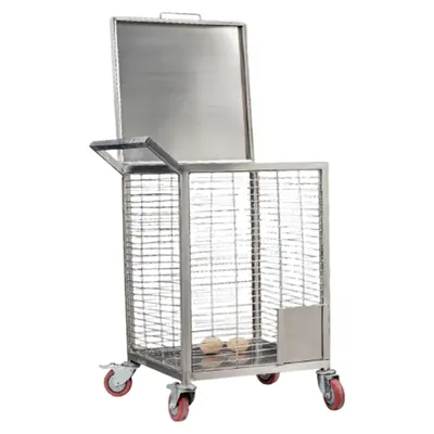Single Layer Stainless Steel Onion/Potato Trolley 100 kg Capacity With Attached Lid, Castor Wheels facility