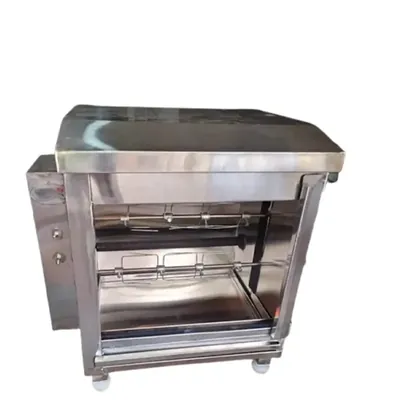 6 Birds Gas Operated Chicken Grill Machine with 2 Skewers for Hotel Purpose