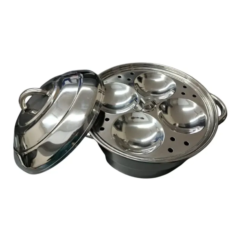 Mira Steels Steel 8.5 x 8.5 x 6 Inch Small 8 Idli Maker With Stainless Steel Body and Handle For Domestic Use