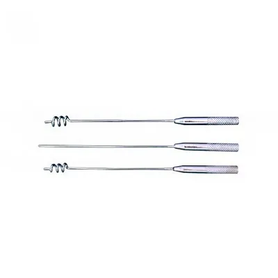 SS Spiral Needle Set (Set of 3), Teat Surgery Instrument with 1 Probe and 2 Spiral Rods for Animals
