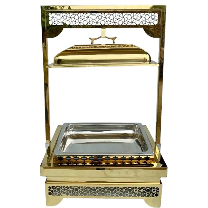 High Capacity SS 18 Inch Square Shaped Polished Chafing Dish