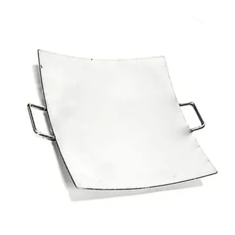Mira Steels Steel SS 22 Inch Square Tawa Platter of 3 mm Thickness For Catering Purpose