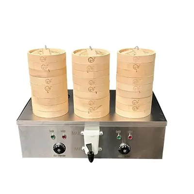 Premium MF-6F 2.5 kW Electric Dimsum Machine with 6 Compartments for Commercial Dumpling Steaming & Temperature Control