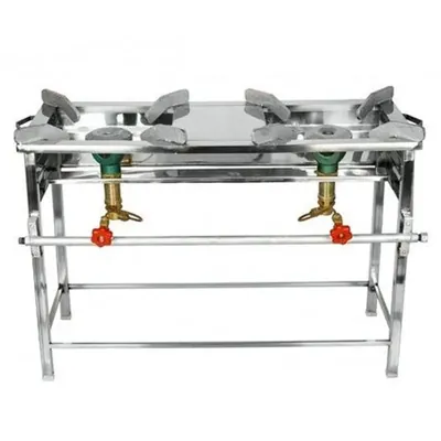 Stand Type 30 x 12 x 30 Inch Double Burner High Flame Gas Bhatti With Stainless Steel Body