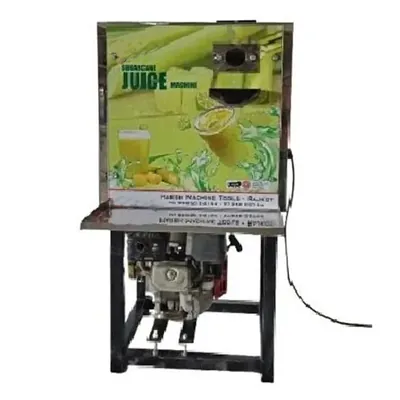 Stand Type 4 SS Rollers Sugarcane Juicer Machine with 1 HP Godrej Motor