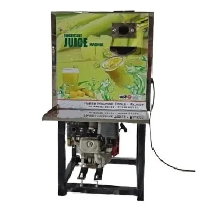 Stand Type 4 SS Rollers Sugarcane Juicer Machine with 1 HP Godrej Motor