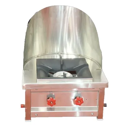 24 x 22 x 10 Inch High Flame Chulha (Gas Stove/Bhatti) with Backsplash, Stainless Steel Body