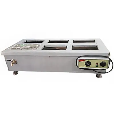 SS 6 Pot Electric Table Top Bain Marie 1.5 kW, with 10 Litre Container for Restaurants & Catering Service