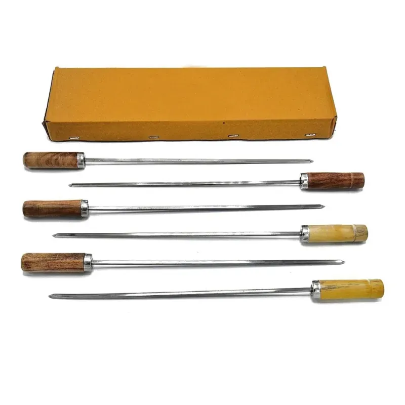 Pack of 6 18 Inch Stainless Steel Tandoor Skewers