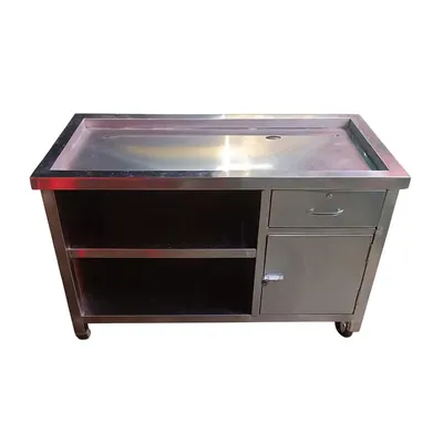 GBE High Traffic Tea Shops 45 x 24 x 32 Inch Rajwadi Tea Counter with SS Body For Outdoor Stalls, Live Catering