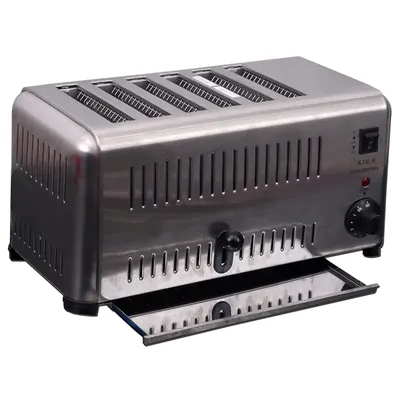 Malabar 6 Slices Commercial Bread Toaster Auto Pop Up, High Grade Stainless Steel Body