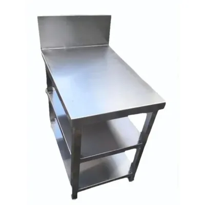 SS Kitchen Work Table, 3 x 2 ft+4 Inch Backsplash With 2 Drawers For Commercial Kitchen