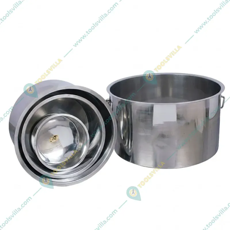 2 mm Thick 430 Stainless Steel Cooking Tope Cookware Set with Lid Size 44 Pack of 2