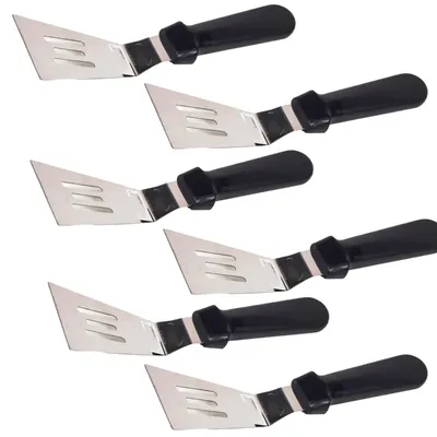Smart Chef FZ900P Stainless Steel 6pcs Spatula 4 Inch x 2.5 Inch Blade Length for Commercial Restaurant