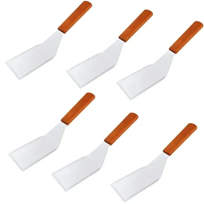 Smart Chef FZ915 Stainless Steel 6pcs Spatula 7 Inch x 2 Inch Blade Length for Commercial Restaurant