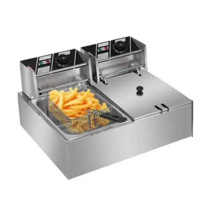 HOTLINE PLUS 6+6 Litre Stainless Steel Deep Fryer, 5000 W