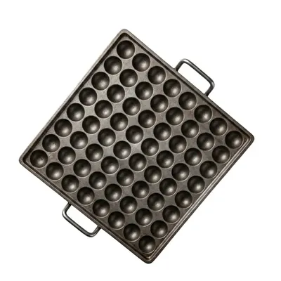 aarogyam 64 Pits Cast Iron Paniyaram Appam Pan with Two Sturdy Handles