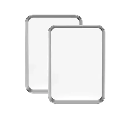 Premium 2pcs, 10 x 8 Inch Stainless Steel-304 Shallow Tray
