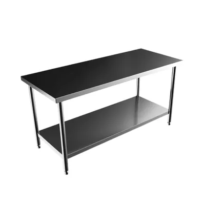 AAYAS INTERNATIONAL Food Prep and Dining Table Use Work Table Bench with Under Shelf (45 x 26 x 34 Inch)