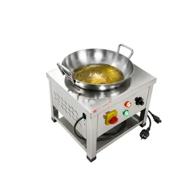 18 Inch Electric Kadai with Undershelf, Power 4 kW, Heavy Duty Commercial Deep Frying & Cooking Station
