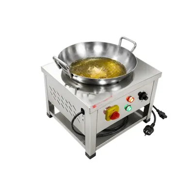 20 Inch Electric Kadai with Undershelf, Power 4 kW, Heavy Duty Commercial Deep Frying & Cooking Station