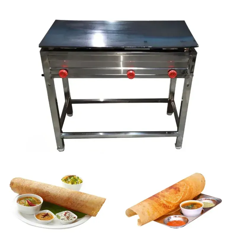 Stand Type (24 x 36 Inch) Dosa Bhatti with 8 mm Plate Thickness and 3 RV Burner