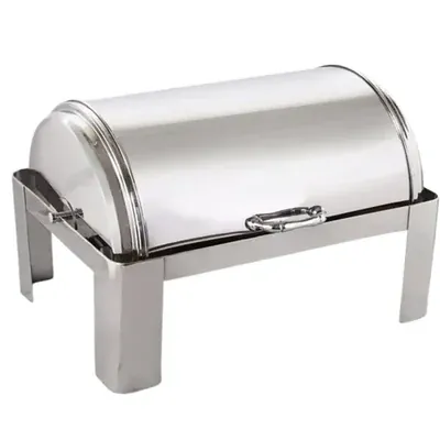 Stainless Steel 10 Litre Rectangular Roll Top Chafing Dish with Stackable Stand