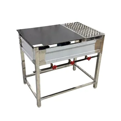 GBE 36 x 24 x 32 Inch Gas Operated Standing Roti Bhatti With 10 mm Tawa and Stainless Steel Body