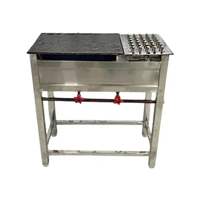 GBE 30 x 15 x 32 Inch Gas Operated Standing Roti Bhatti With 10 mm Tawa and Stainless Steel Body