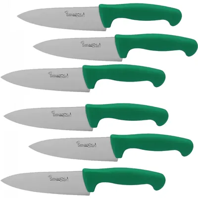Smart Chef (AS00301-04) Stainless Steel Chef Knife, 8 Inch Blade with Normal Handle (Pack of 6 pcs) for Chopping, Dicing