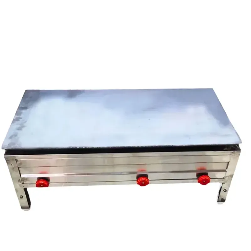 Gas Operated 18 x 36 x 12 Inch Dosa Bhatti with 3 Knob, Stainless Steel Body